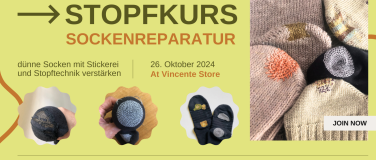 Event-Image for 'Stopfkurs - "dünner Stellen an Socken verstärken"'