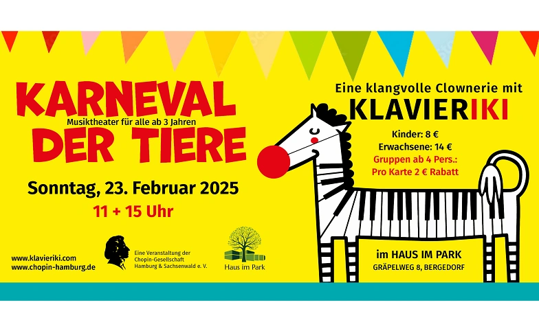 Karneval der Tiere, eine klangvolle Clownerie mit KLAVIERIKI ${singleEventLocation} Tickets