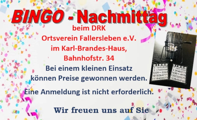 Event-Image for 'Bingonachmittag beim DRK Ortsverein Fallersleben e.V.'