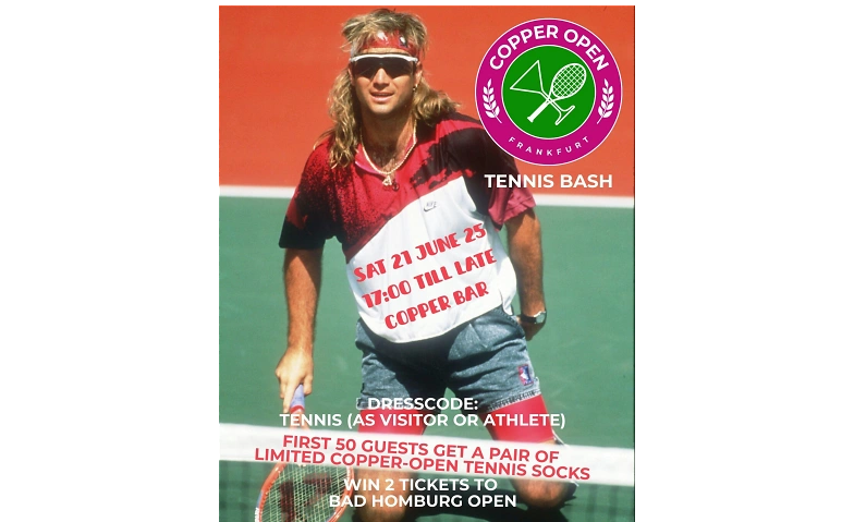 Event-Image for 'COPPER OPEN Tennis Bash at Copper Bar Frankfurt'