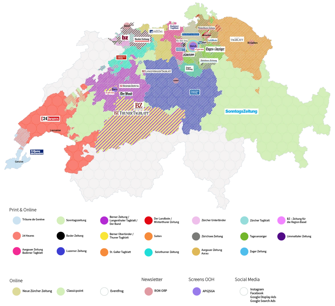 Mit uns erreichst du die gesamte Schweiz