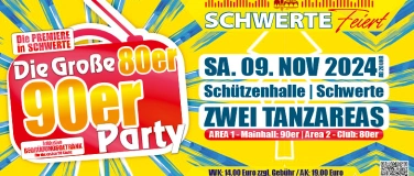 Event-Image for '𝗦𝗖𝗛𝗪𝗘𝗥𝗧𝗘 𝗙𝗘𝗜𝗘𝗥𝗧 - Die große 90er/80er-Party'