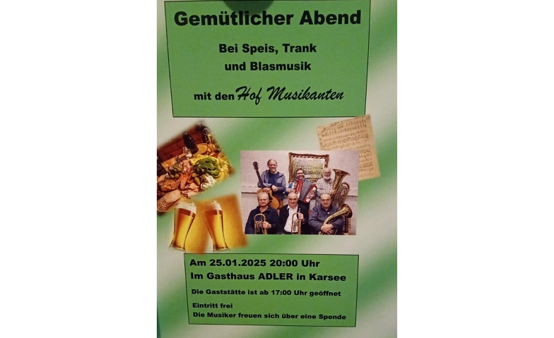 Konzert &quot;Die Hof-Musikanten&quot; - Speis, Trank und Blasmusik ${singleEventLocation} Tickets