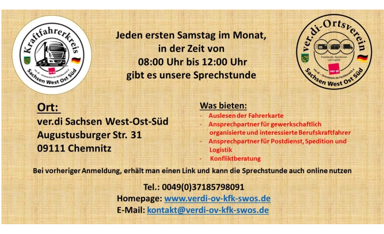 Sprechstunde des Kraftfahrerkreis Sachsen West-Ost-S&uuml;d ${singleEventLocation} Tickets